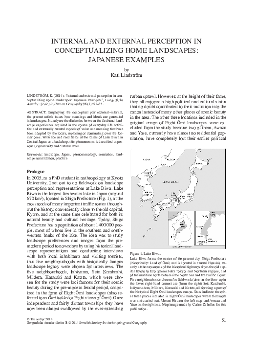 Internal and external perception in conceptualising home landscapes ...