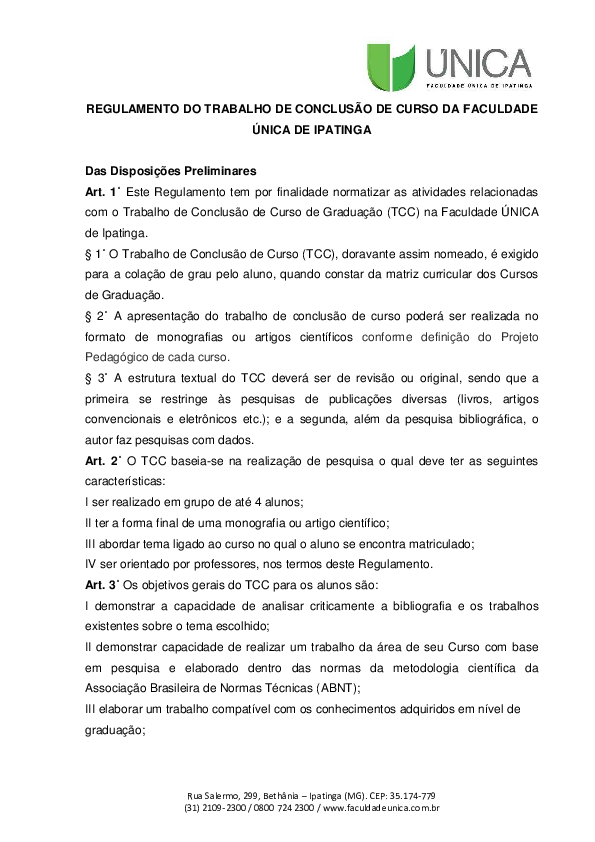 (PDF) REGULAMENTO TCC ÚNICA