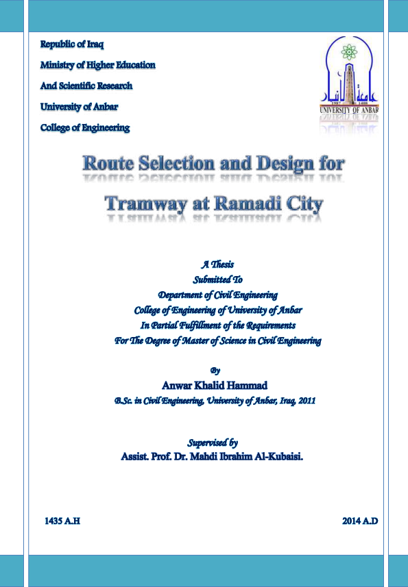 (PDF) Rout selection and design for Tramway