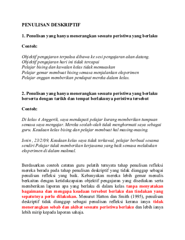 (DOC) Contoh Penulisan Deskriptif yang negatif Pen Hijau