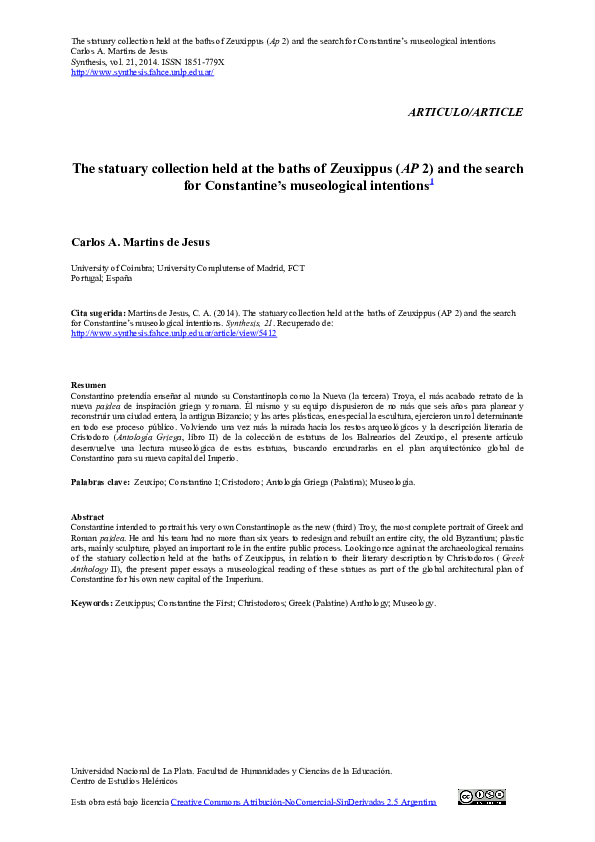 (PDF) “The statuary collection held at the Baths of Zeuxippus (AP 2