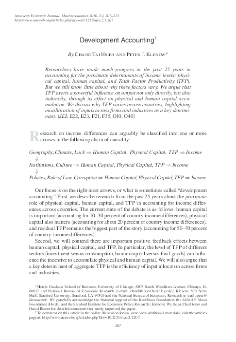 (PDF) Development Accounting
