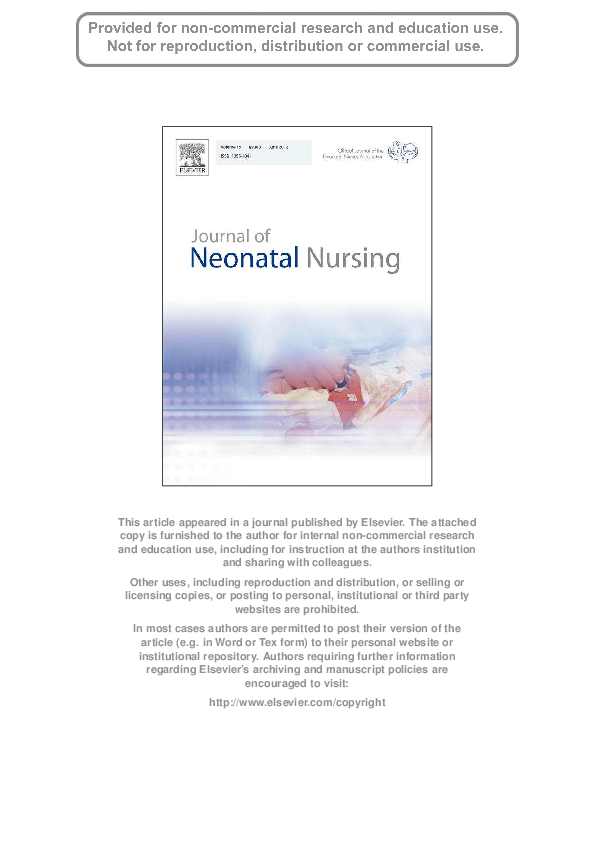 (PDF) Unconditional love in the Neonatal Intensive Care Unit