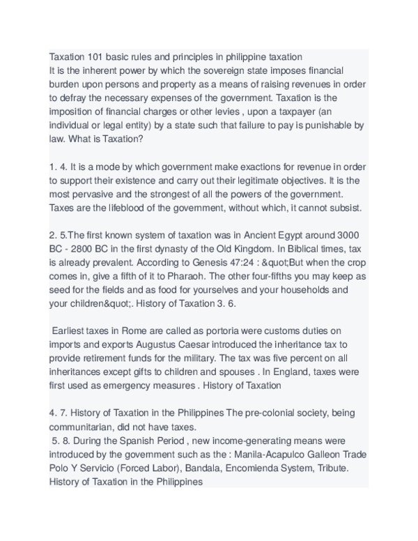 (DOC) Taxation 101 basic rules and principles in philippine taxation