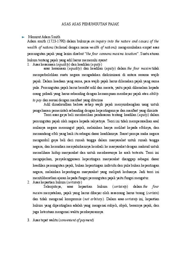 (DOC) Asas-asas pemungutan pajak | Dyah Safira - Academia.edu