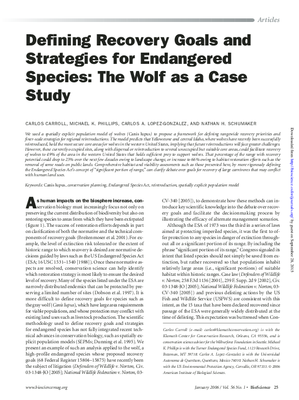 Research paper on endangered species pdf picture