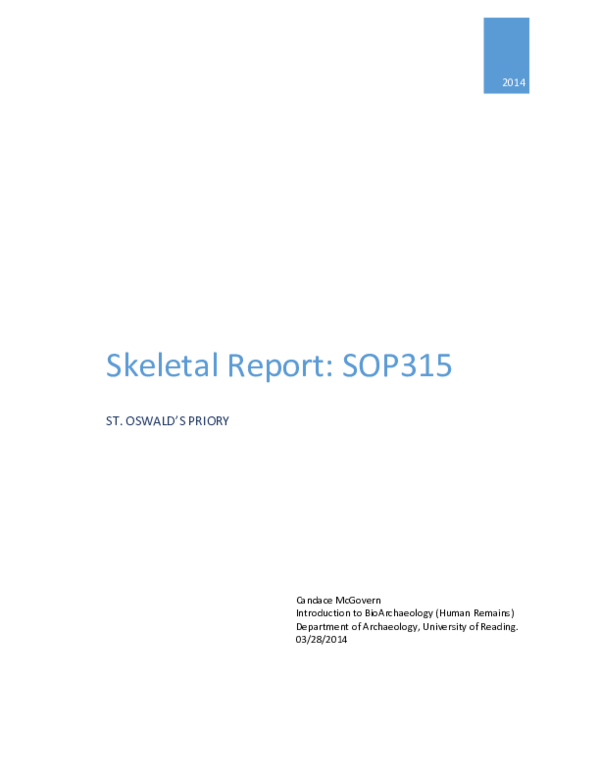 (PDF) Skeletal Report SOP315 Candace McGovern Academia.edu