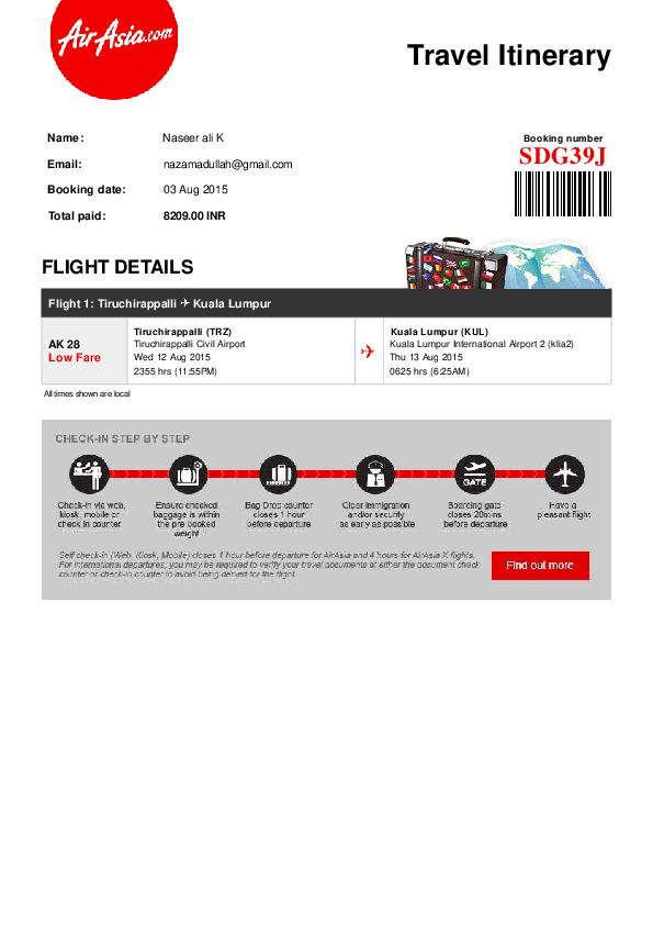 Air asia flight ticket