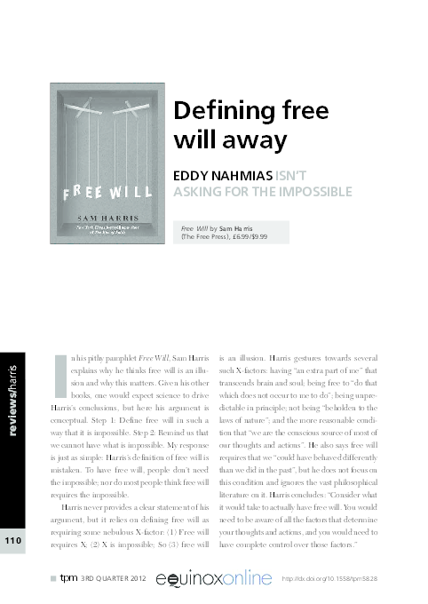 (PDF) Defining free will away