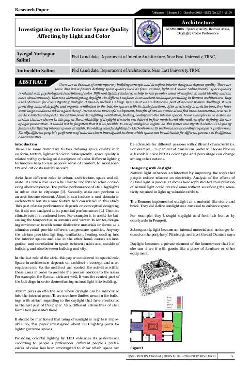 (PDF) Investigating on the Interior Space Quality Affecting by Light ...