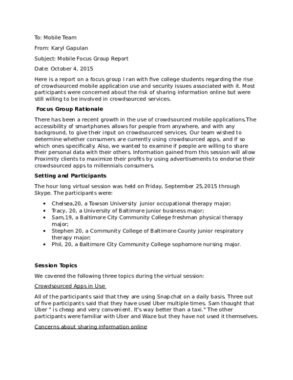 (DOC) Fall Focus Group Report