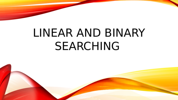 (PPT) Linear And Binary Searching | christian maligaya - Academia.edu