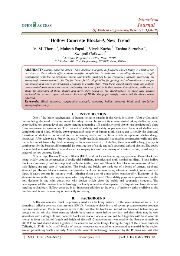 Hollow block substitute image