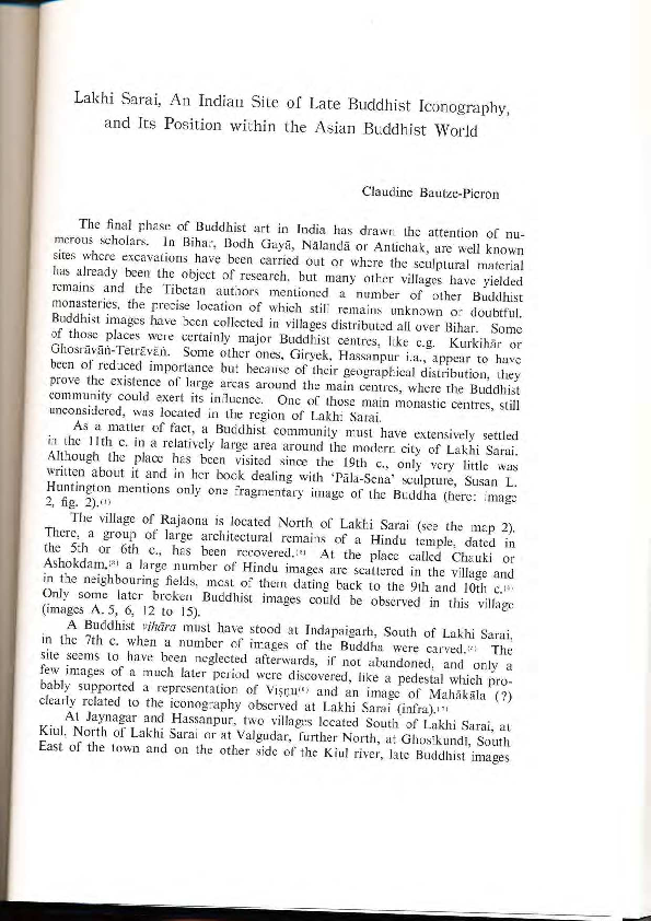 (PDF) Lakhi Sarai, An Indian Site of Late Buddhist ...