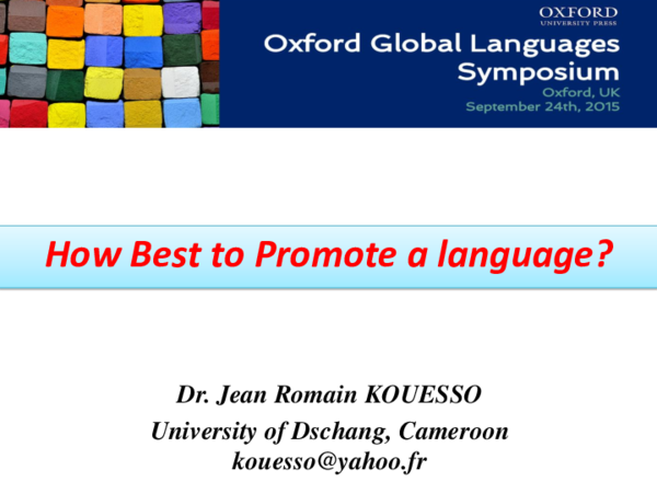 (PDF) “How Best to Promote a language?”, Communication presented at the ...