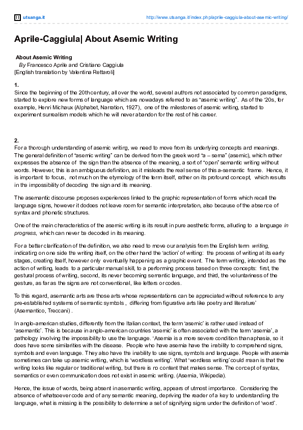(PDF) About Asemic Writing