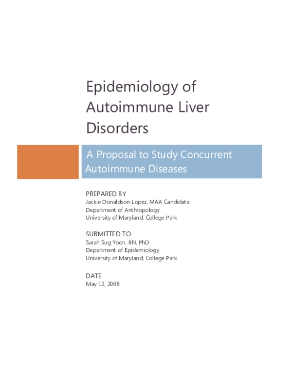 (PDF) Epidemiology of Autoimmune Liver Diseases Jackie Donaldson
