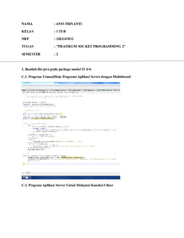 (DOC) SOCKET PROGRAMMING JAVA Netbeans Anis Friyanti Academia.edu