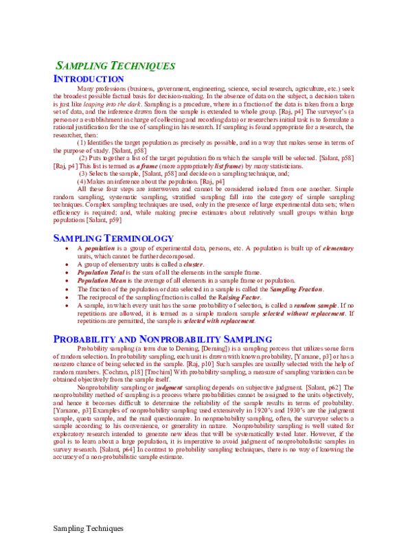 Pdf Sampling Techniques Pdf Sampling Techniques