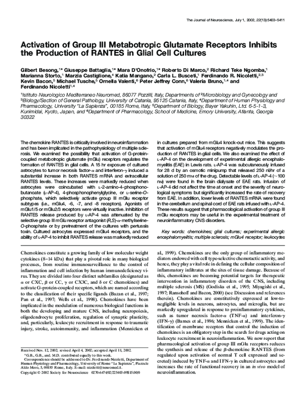 (PDF) Activation of Group III Metabotropic Glutamate Receptors ...