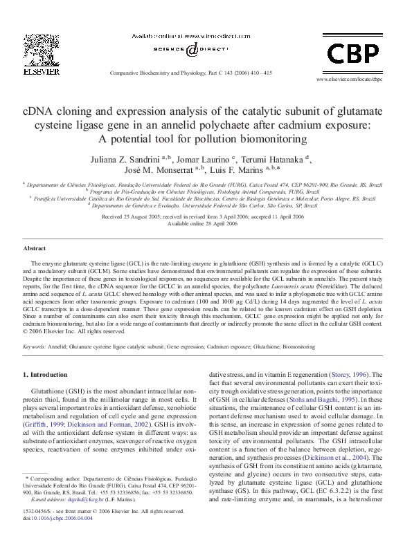 (PDF) cDNA cloning and expression analysis of the catalytic subunit of ...