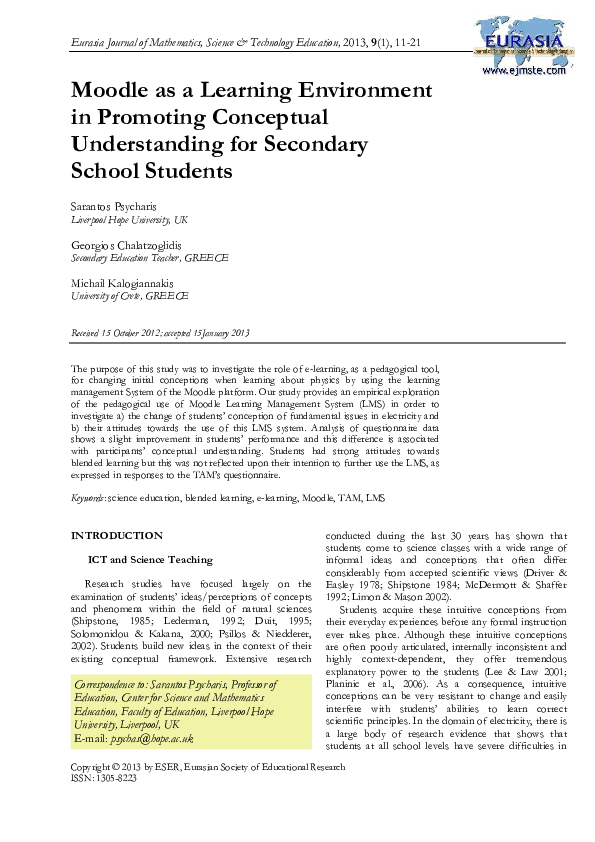 (PDF) Moodle as a Learning Environment in Promoting Conceptual ...