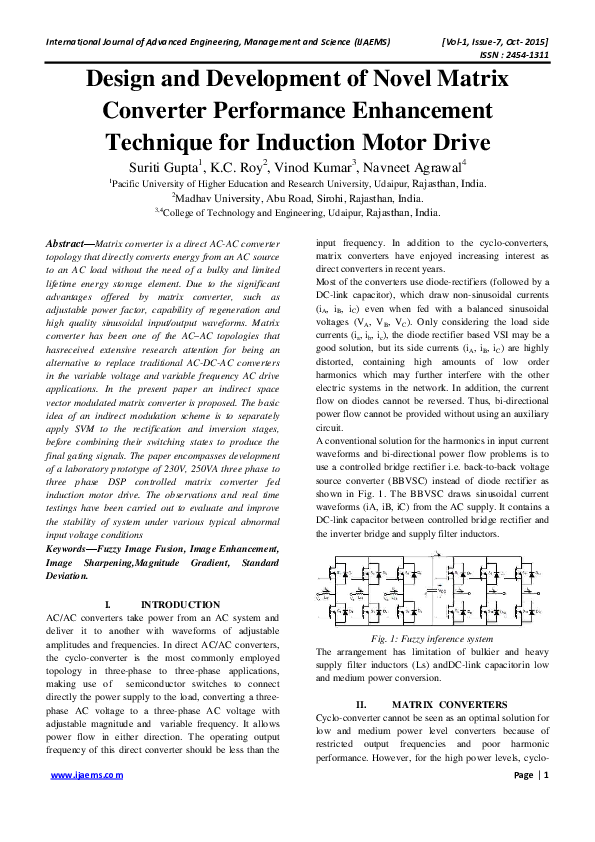 (PDF) Design and Development of Novel Matrix Converter Performance ...
