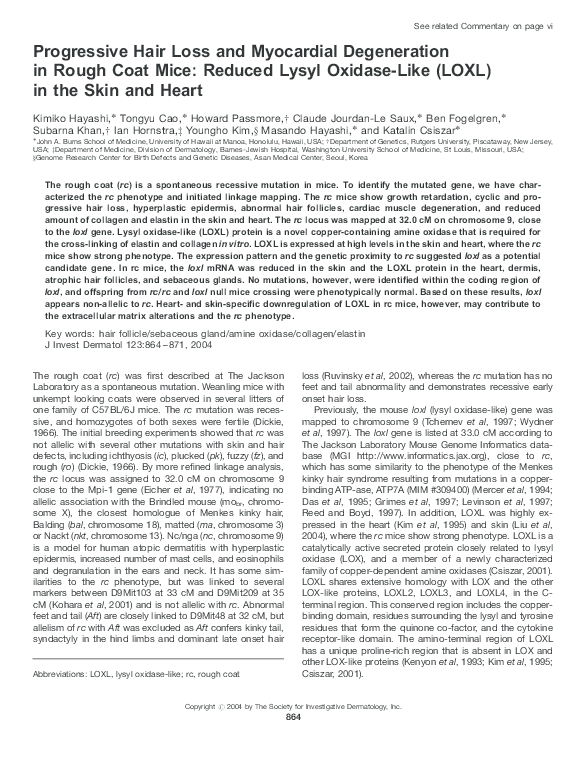 (PDF) Progressive Hair Loss and Myocardial Degeneration in Rough Coat ...