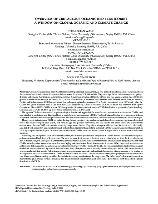 (PDF) Cretaceous Oceanic Red Beds Stratigraphy, Composition, Origins