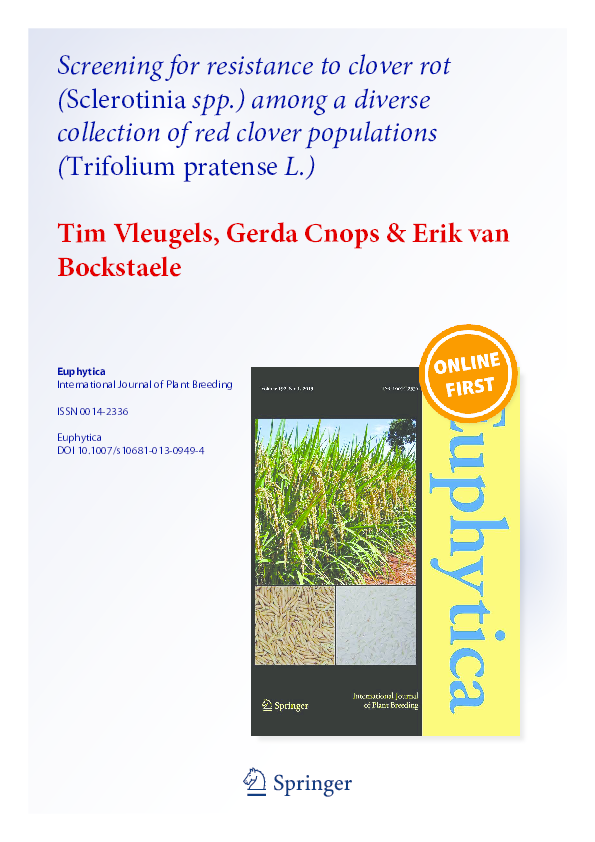 (PDF) Screening for resistance to clover rot (Sclerotinia spp.) among a ...
