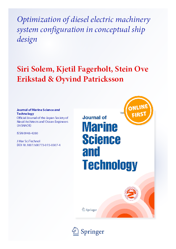 (PDF) Optimization of diesel electric machinery system configuration in ...