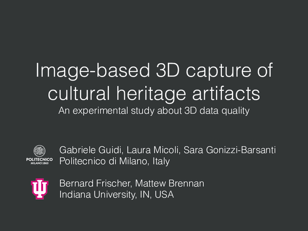 (PDF) Image-based 3D capture of cultural heritage artifacts - An ...