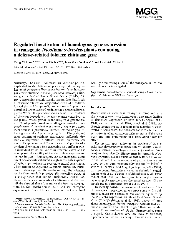 (PDF) Regulated inactivation of homologous gene expression in ...