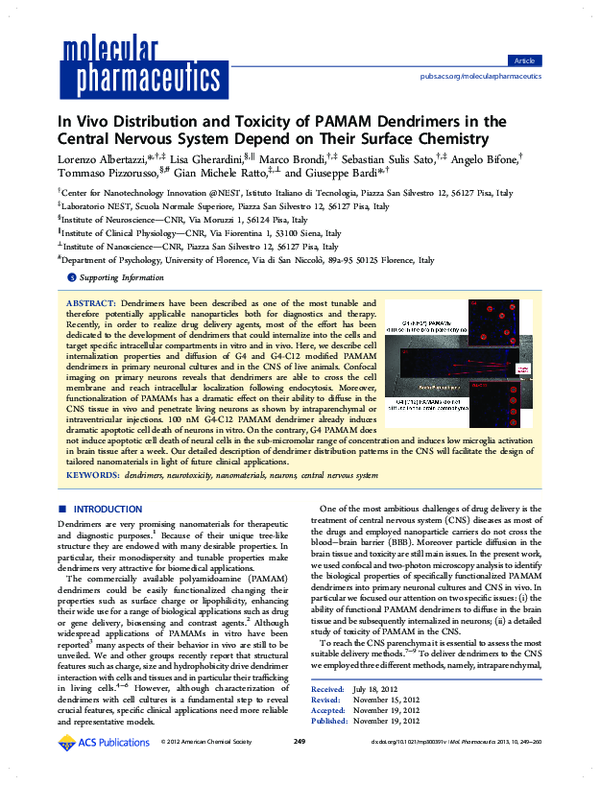 (PDF) In Vivo Distribution and Toxicity of PAMAM Dendrimers in the ...