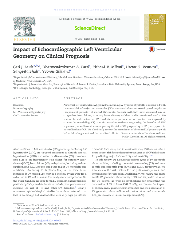 (PDF) Impact of Echocardiographic Left Ventricular Geometry on Clinical ...