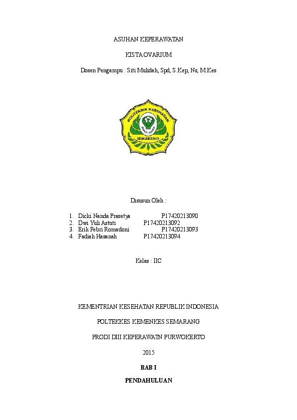 Doc Lp Kista Ovarium Fix Fadiah Hasanah Academia Edu