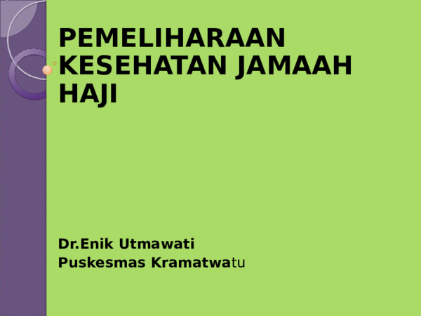 (PPT) pemeliharaan kesehatan jamaah haji