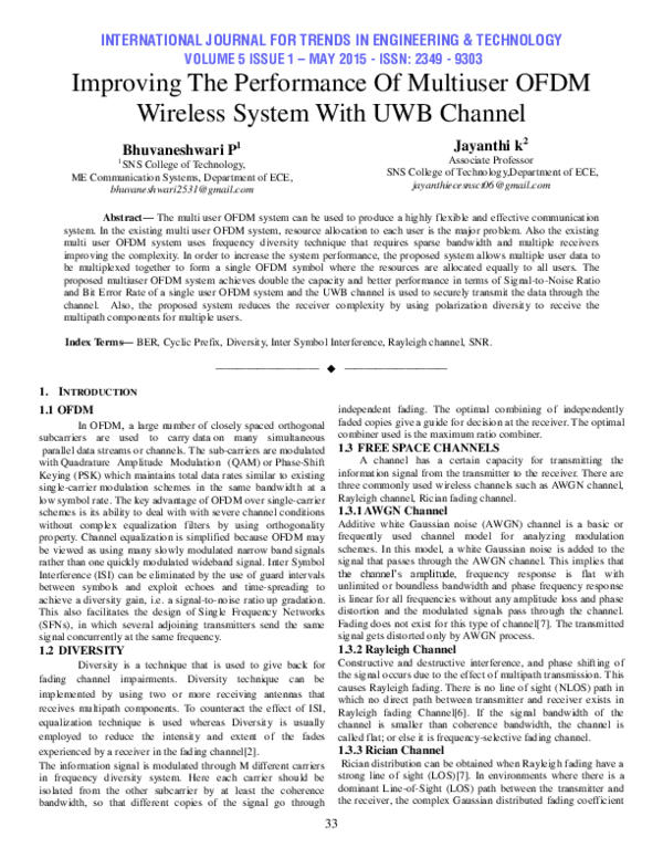(PDF) Improving The Performance Of Multiuser OFDM Wireless System With ...