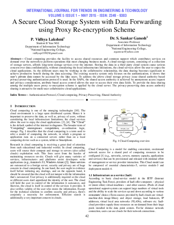 (PDF) A Secure Cloud Storage System with Data Forwarding using Proxy Re ...