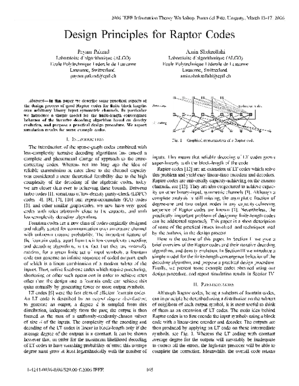 (PDF) Design Principles for Raptor Codes Amin Shokrollahi Academia.edu