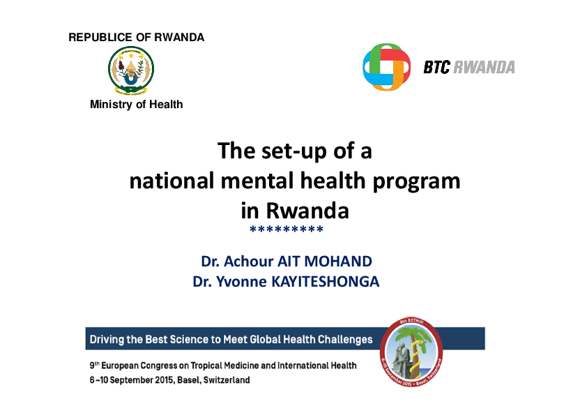 (PDF) The set-up of a national mental health program in Rwanda