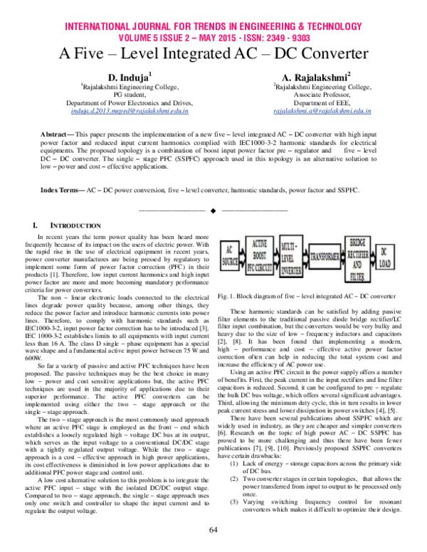 (PDF) A Five – Level Integrated AC – DC Converter