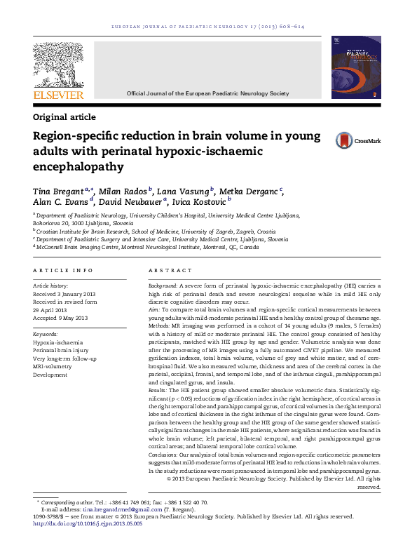 (PDF) Region-specific reduction in brain volume in young adults with ...