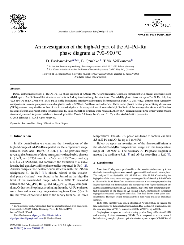 (PDF) An investigation of the high-Al part of the Al–Pd–Ru phase ...