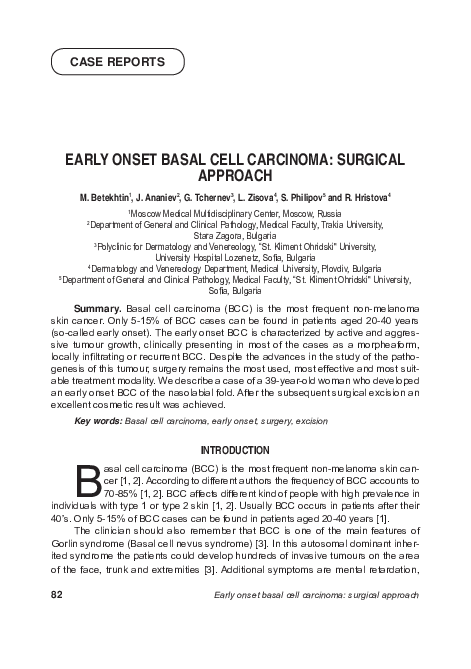 (PDF) Early Onset Basal Cell Carcinoma: Surgical Approach | Georgi ...