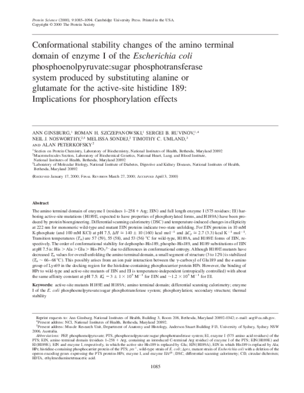 (PDF) Conformational stability changes of the amino terminal domain of ...