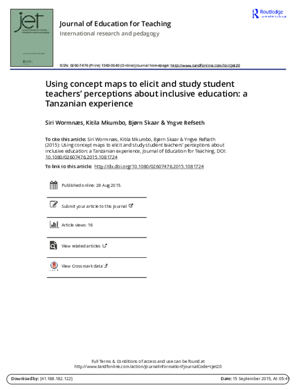 (PDF) Using concept maps to elicit and study student teachers ...