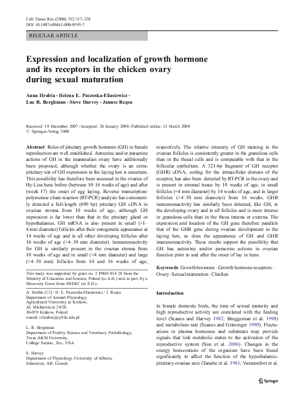 (PDF) Expression and localization of growth hormone and its receptors ...