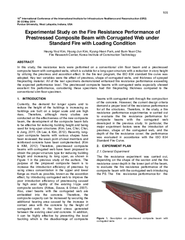 (PDF) Experimental Study on the Fire Resistance Performance of ...