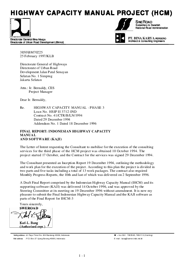 (PDF) Manual Kapasitas Jalan Indonesia ( MKJI )